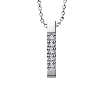 Precioso collar de plata con colgante fabricado con diamantes éticos, sostenibles y puros de 0,04 quilates